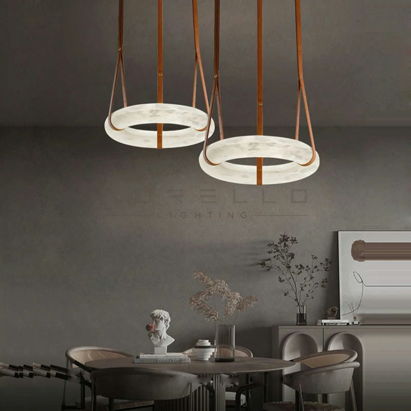 Noble LED Dimmalbe Marble Ring Lamparas Colgantes Chandelier Lighting 2026 New Trend Lustres Para Sala Estar for Living Room