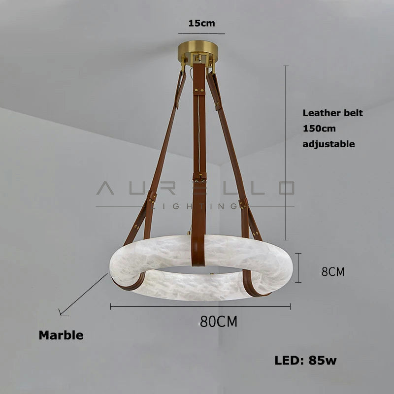 Noble LED Dimmalbe Marble Ring Lamparas Colgantes Chandelier Lighting 2026 New Trend Lustres Para Sala Estar for Living Room