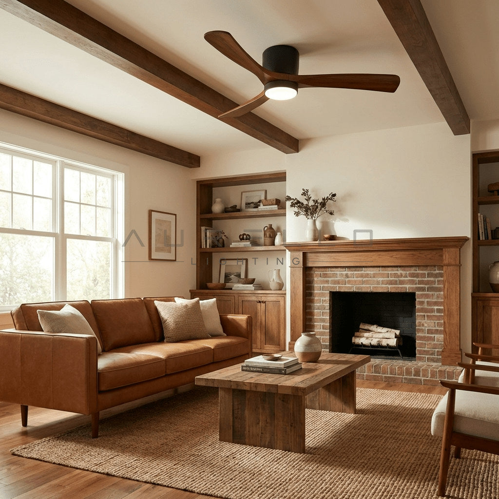 Nordic Wooden Ceiling Fan Light