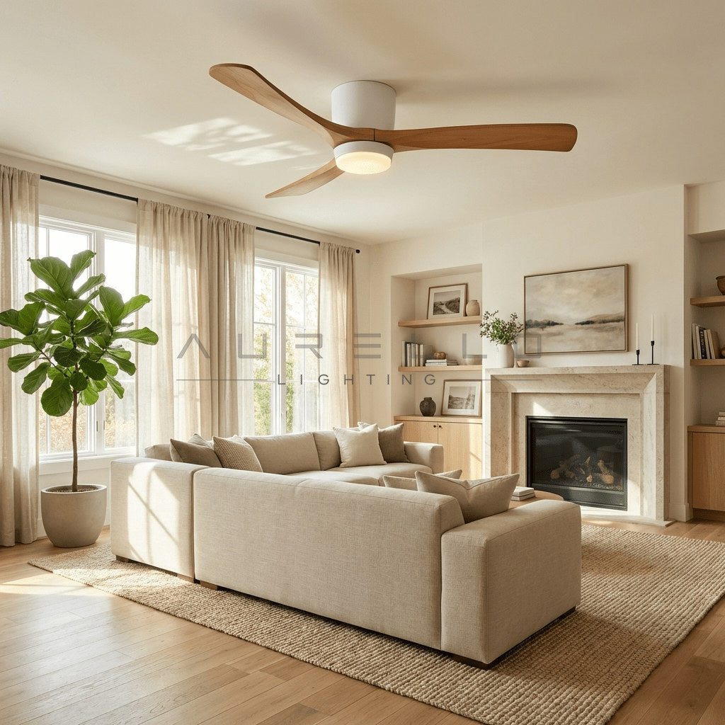 Nordic Wooden Ceiling Fan Light