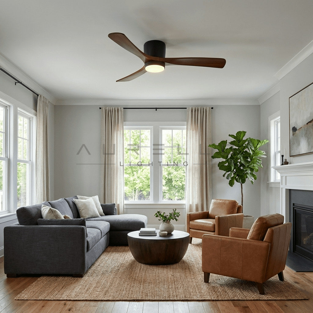Nordic Wooden Ceiling Fan Light