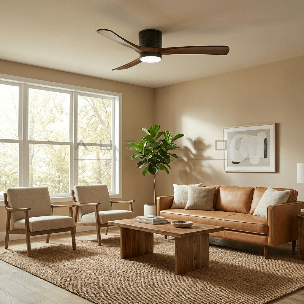 Nordic Wooden Ceiling Fan Light