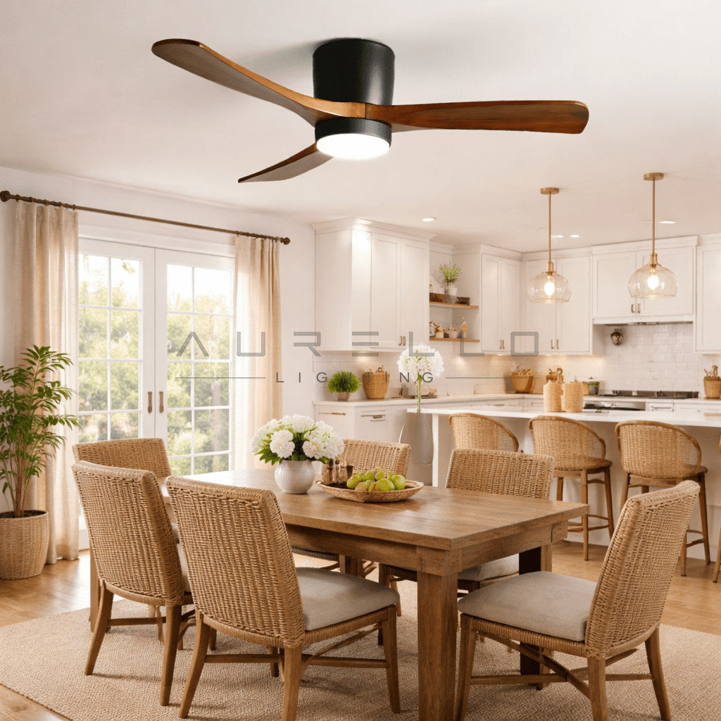 Nordic Wooden Ceiling Fan Light