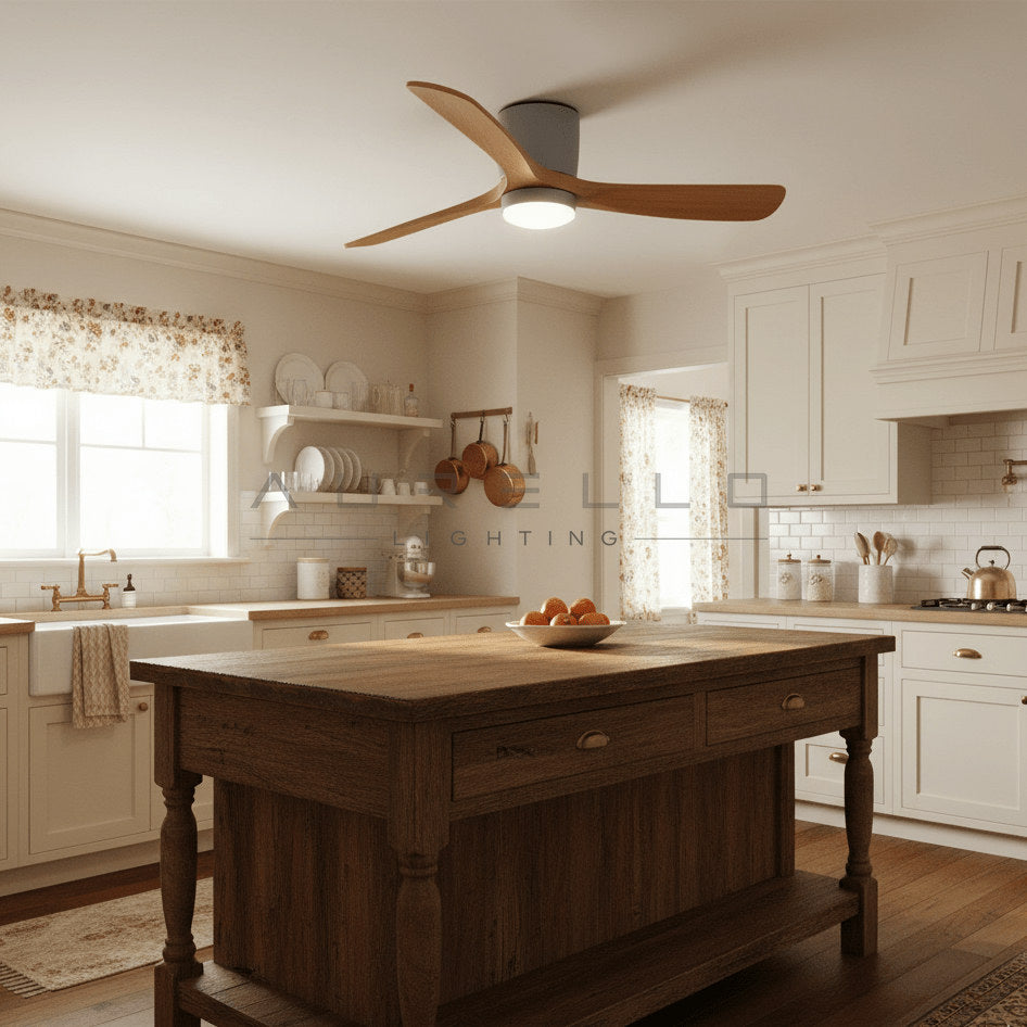 Nordic Wooden Ceiling Fan Light