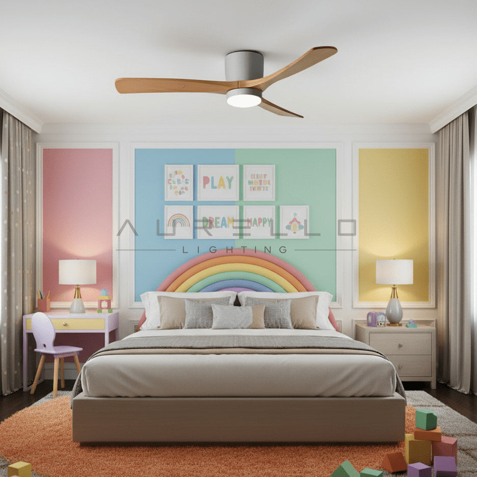 Nordic Wooden Ceiling Fan Light