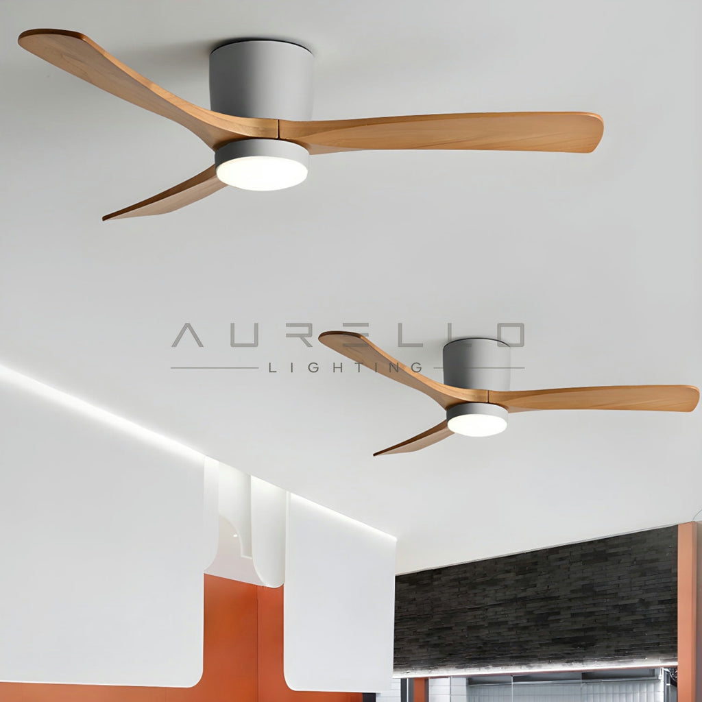 Nordic Wooden Ceiling Fan Light