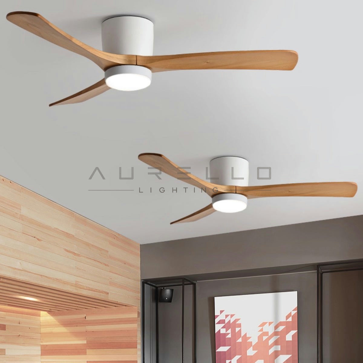 Nordic Wooden Ceiling Fan Light