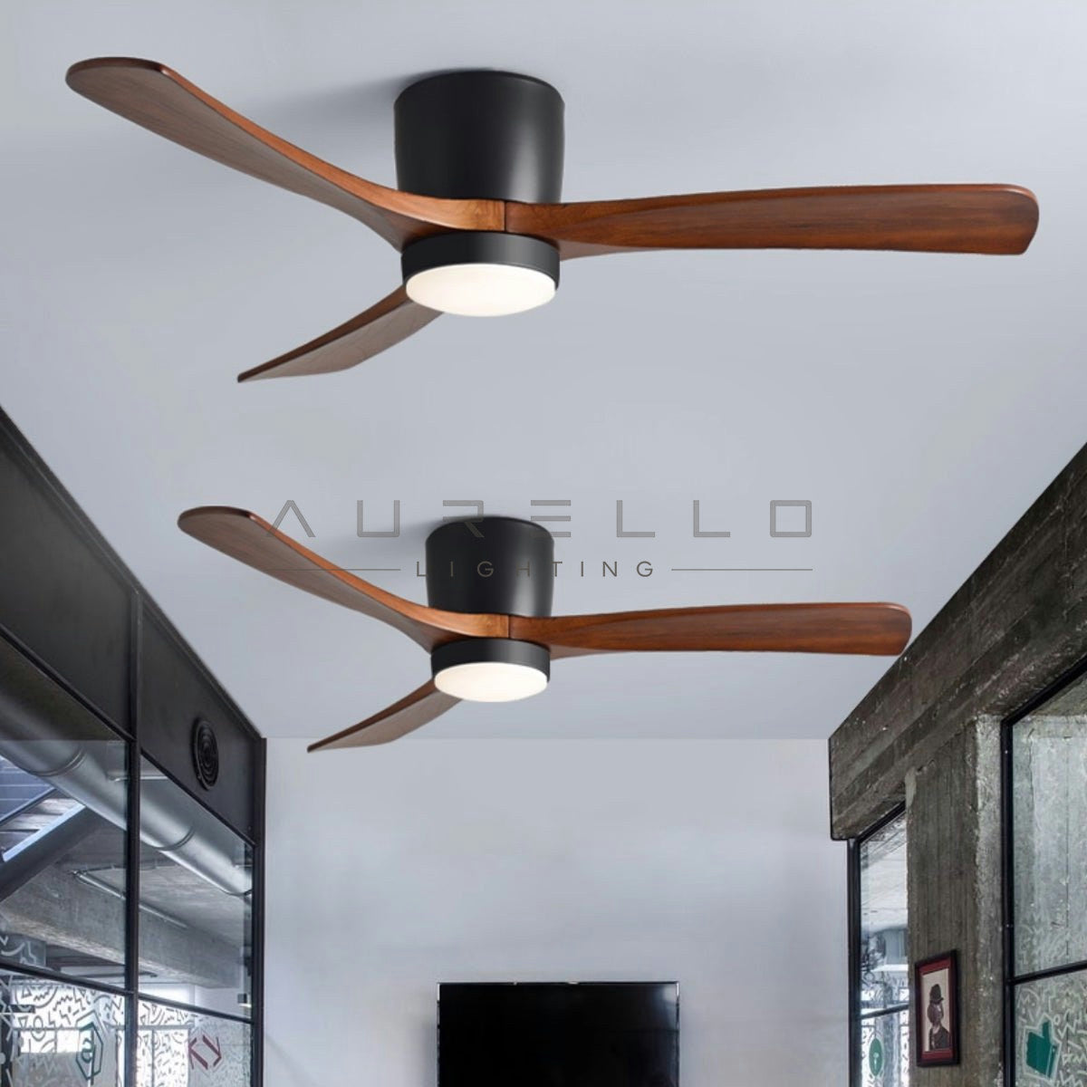 Nordic Wooden Ceiling Fan Light