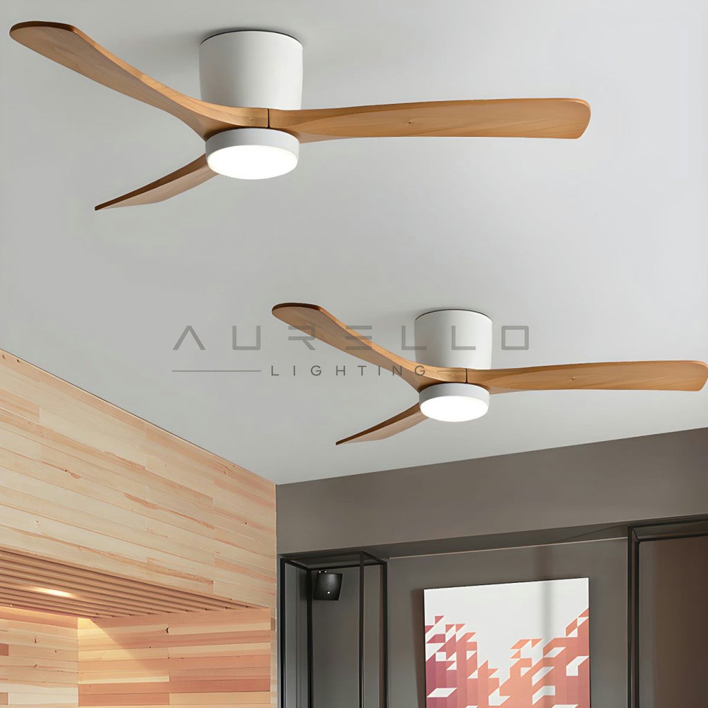 Nordic Wooden Ceiling Fan Light