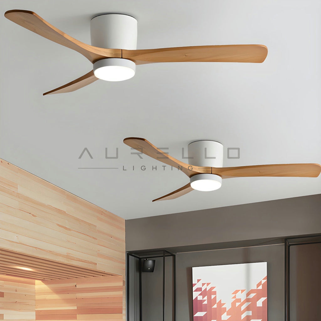 Nordic Wooden Ceiling Fan Light