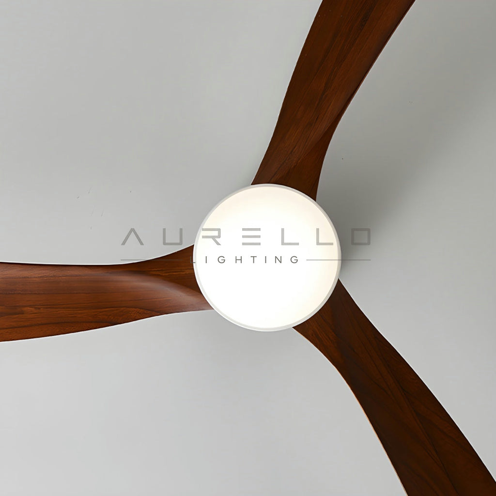 Nordic Wooden Ceiling Fan Light