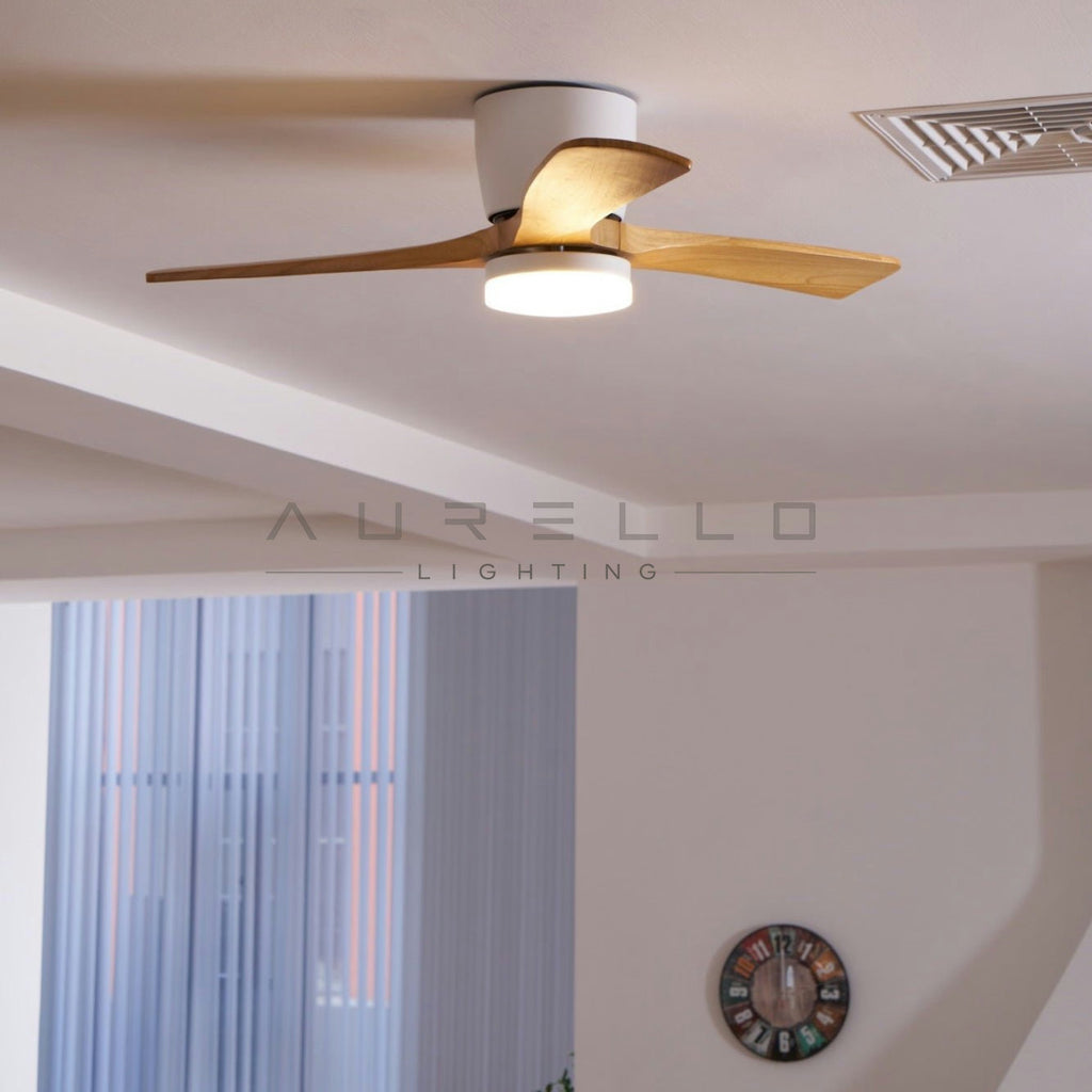 Nordic Wooden Ceiling Fan Light