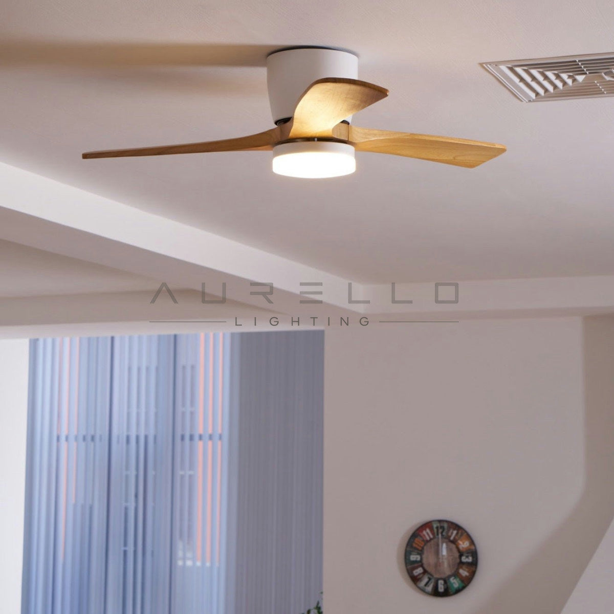Nordic Wooden Ceiling Fan Light