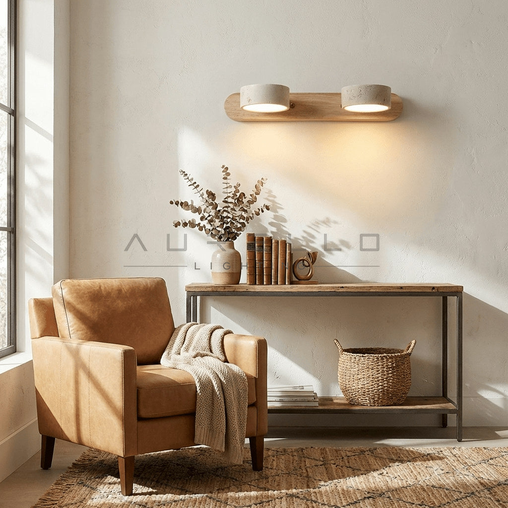 Travertine Duo Wall Light