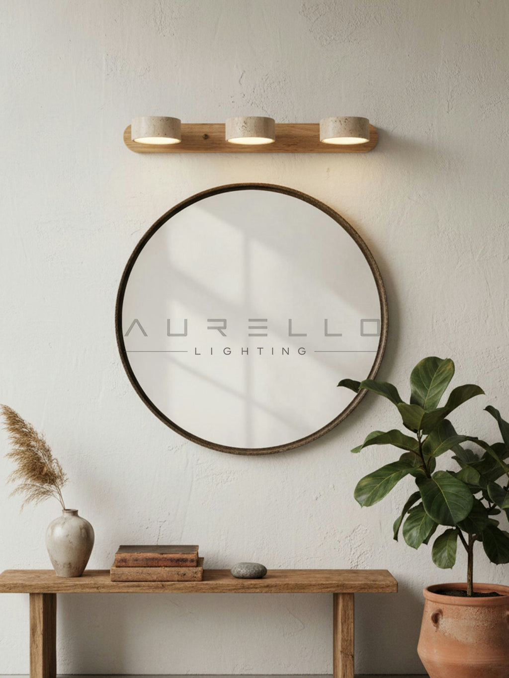 Travertine Duo Wall Light