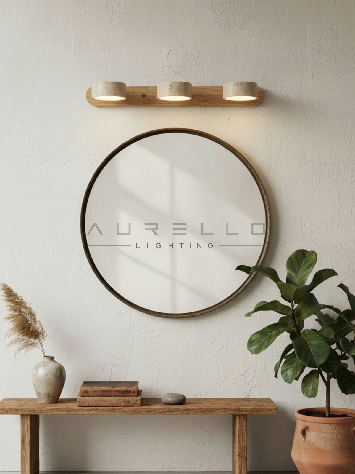 Travertine Duo Wall Light