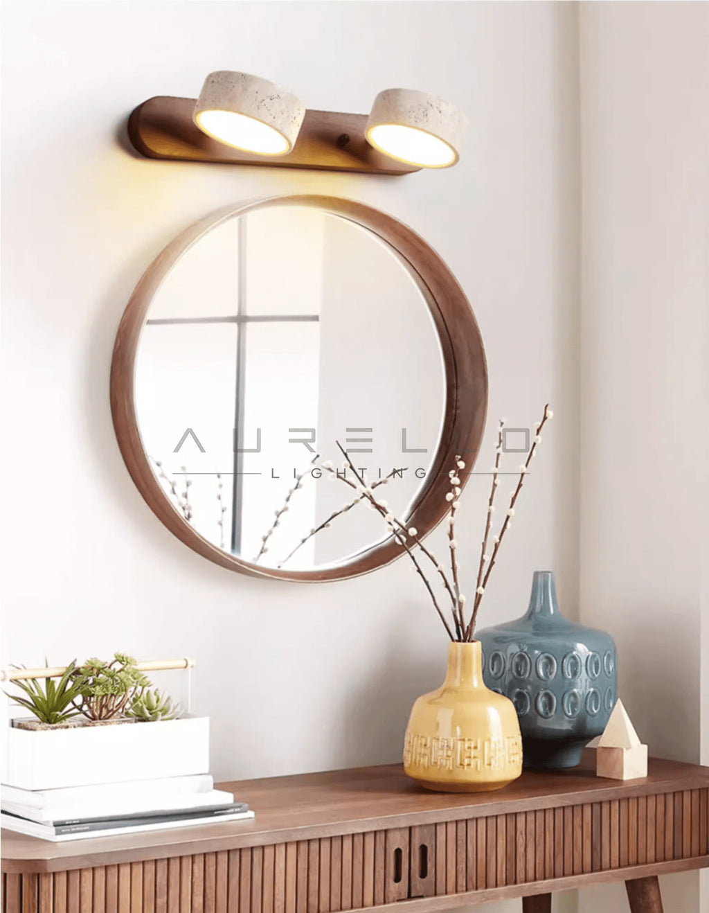 Travertine Duo Wall Light