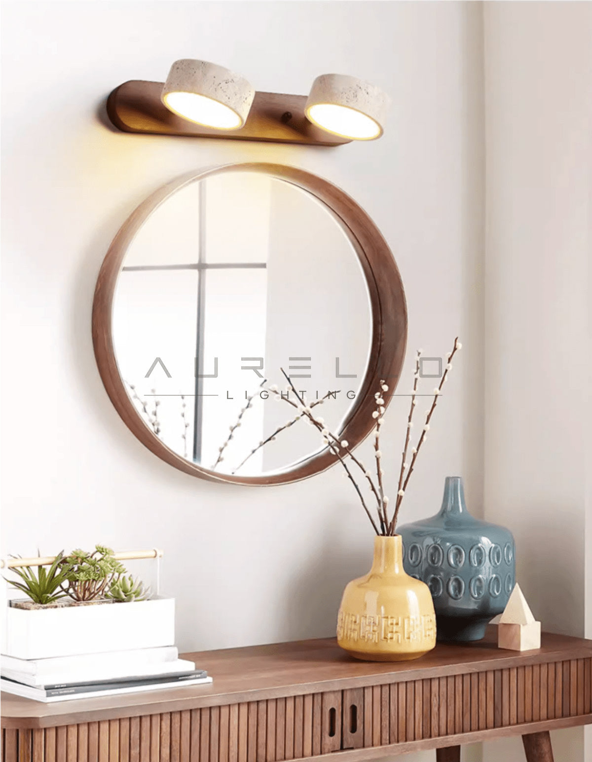 Travertine Duo Wall Light