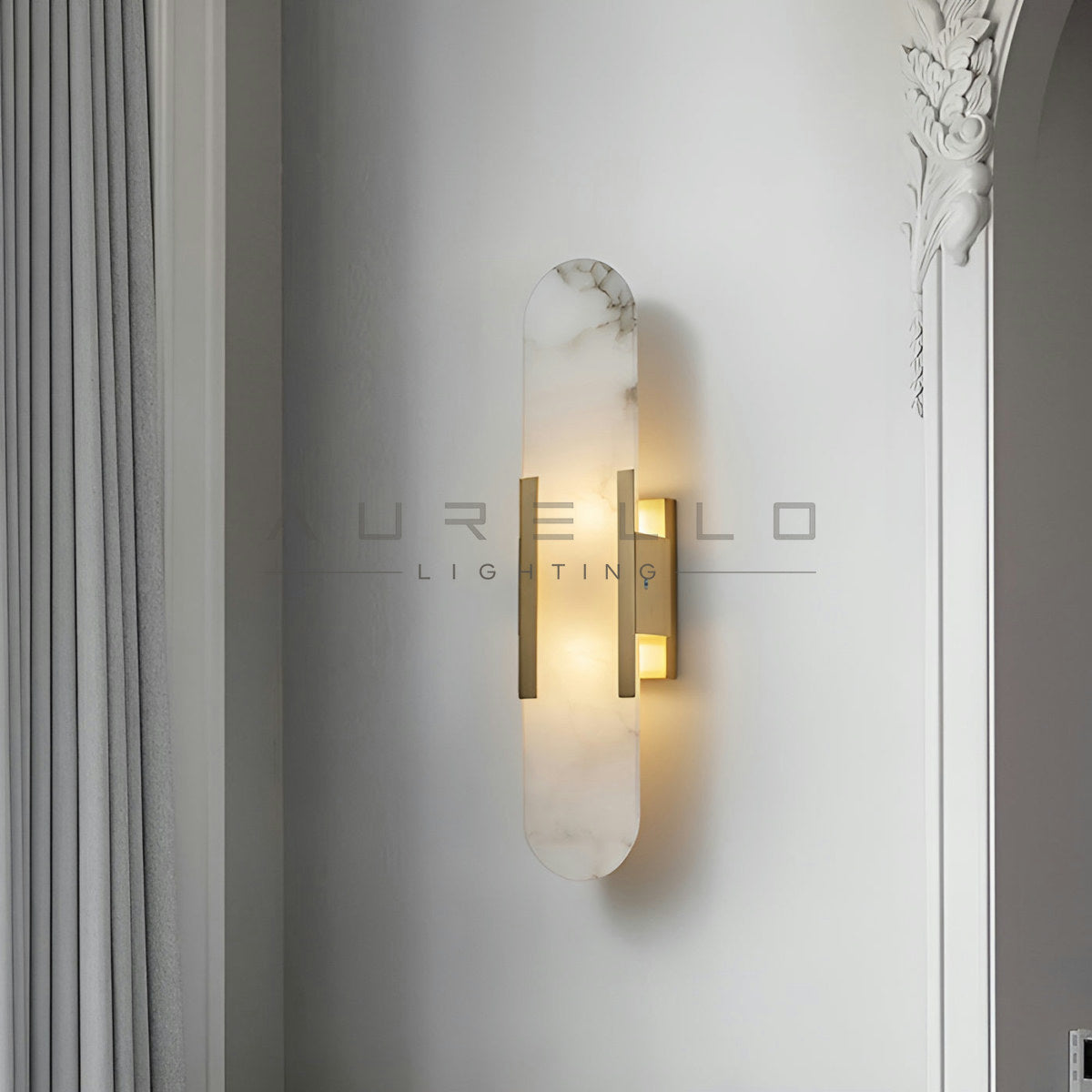 Oblong Alabaster Wall Sconce