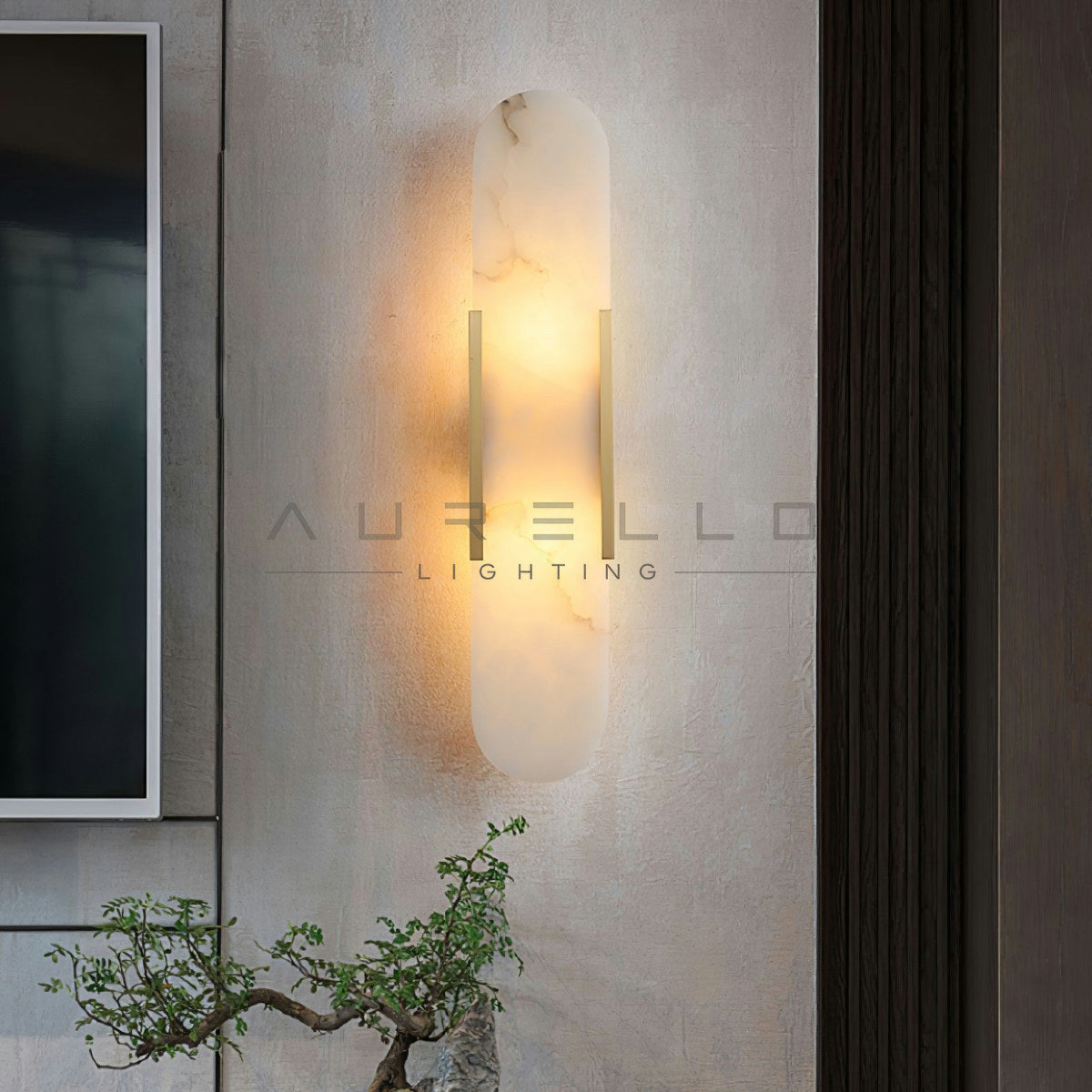 Oblong Alabaster Wall Sconce