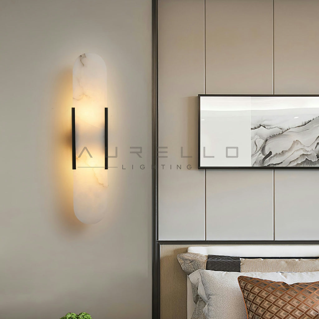 Oblong Alabaster Wall Sconce