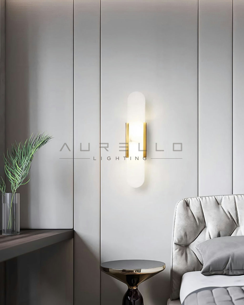 Oblong Alabaster Wall Sconce