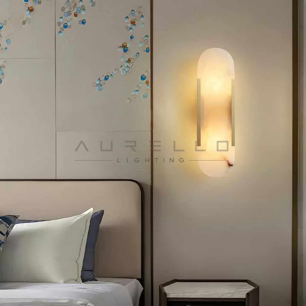 Oblong Alabaster Wall Sconce