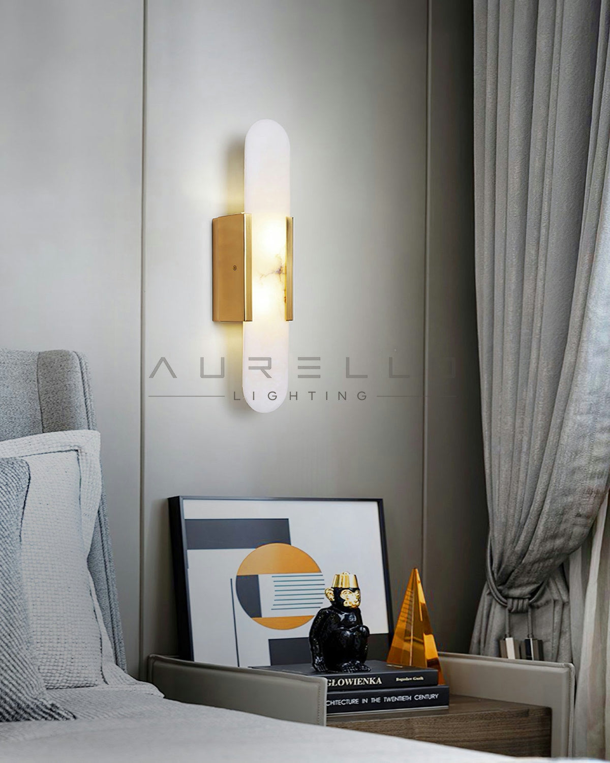 Oblong Alabaster Wall Sconce