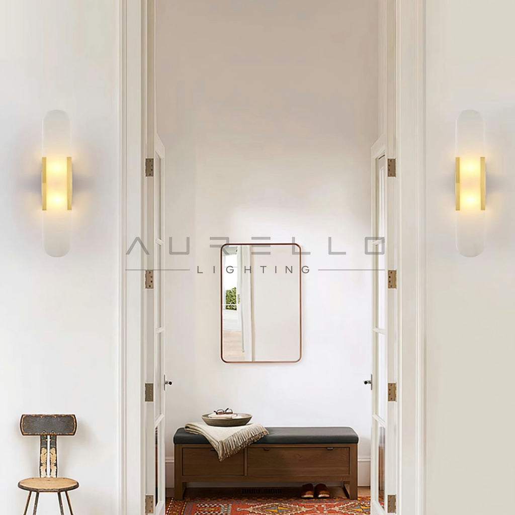 Oblong Alabaster Wall Sconce