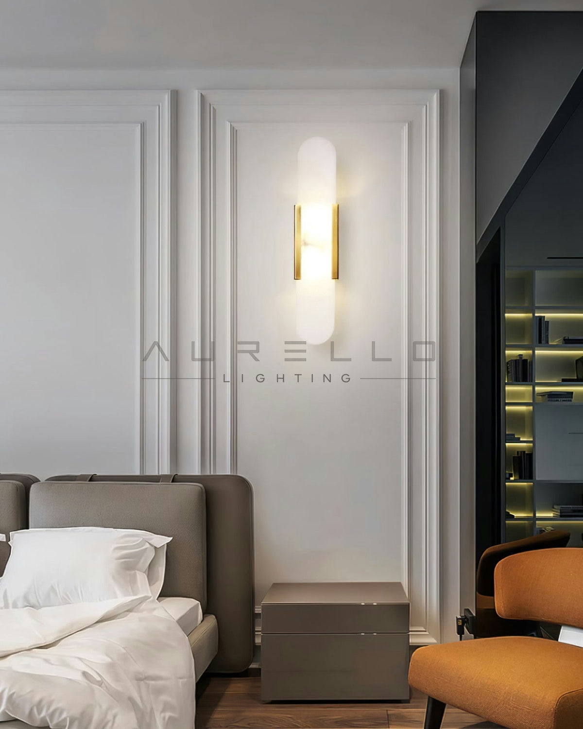 Oblong Alabaster Wall Sconce