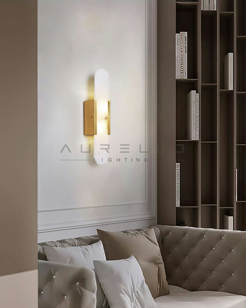 Oblong Alabaster Wall Sconce