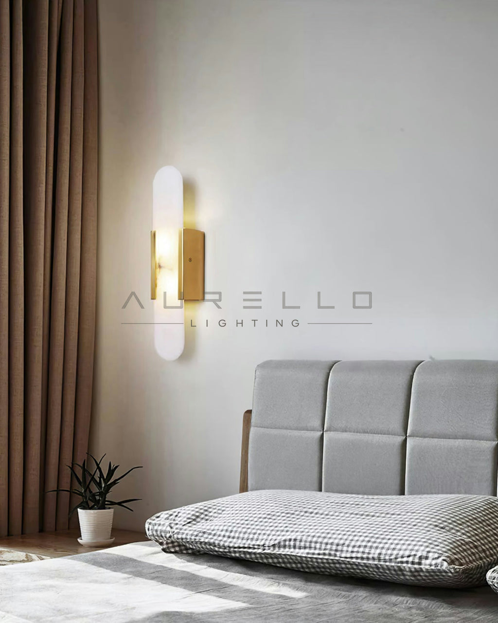 Oblong Alabaster Wall Sconce