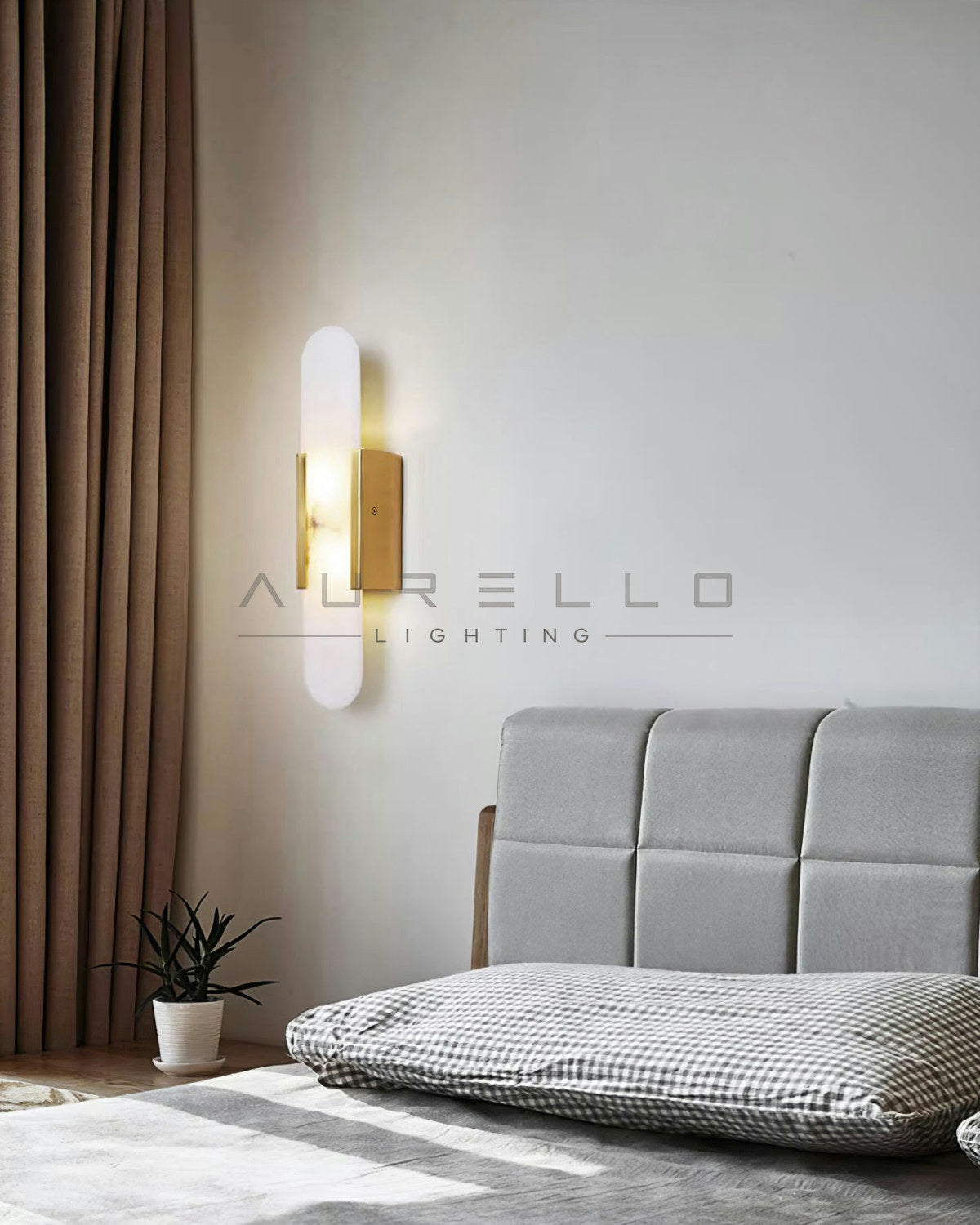 Oblong Alabaster Wall Sconce