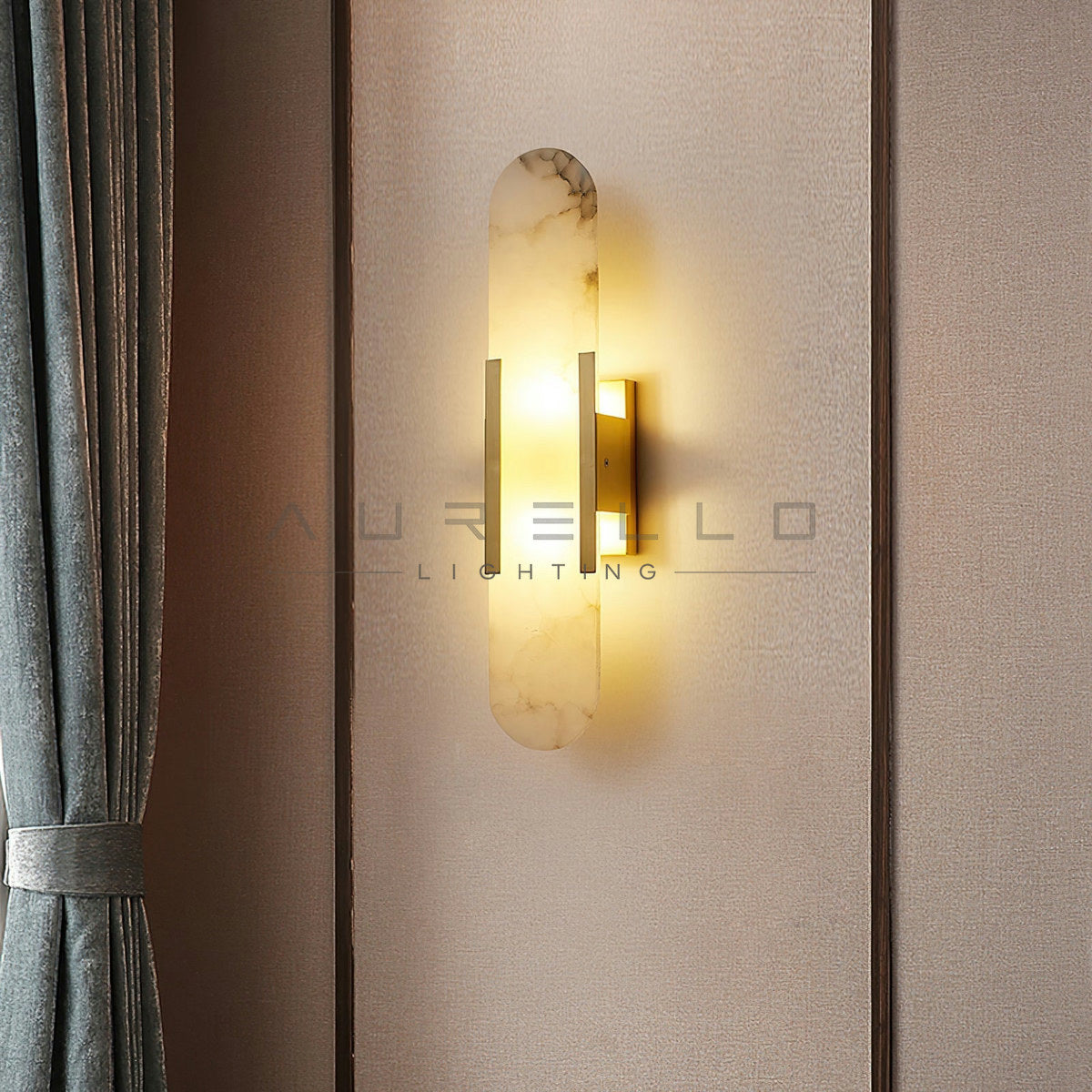 Oblong Alabaster Wall Sconce