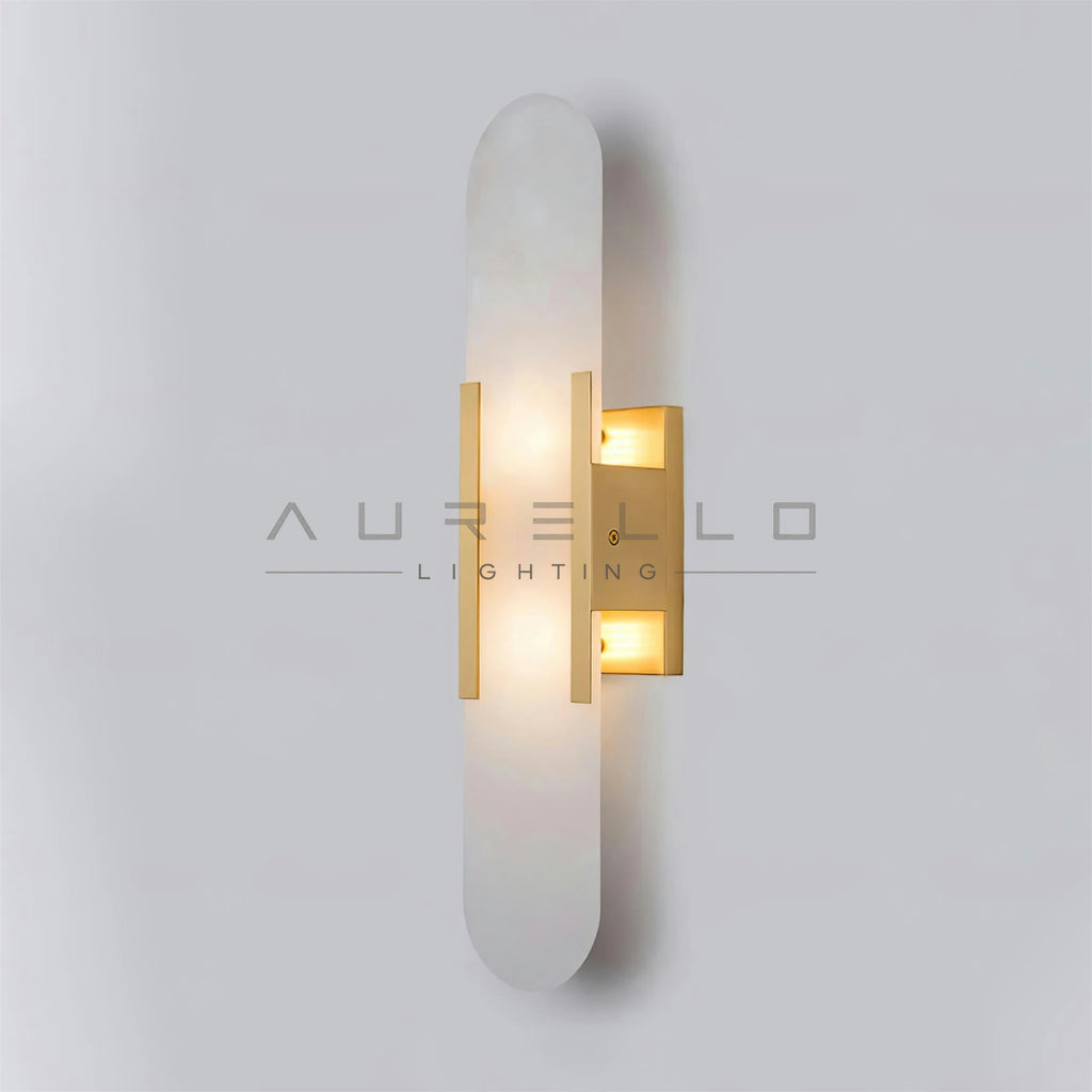 Oblong Alabaster Wall Sconce