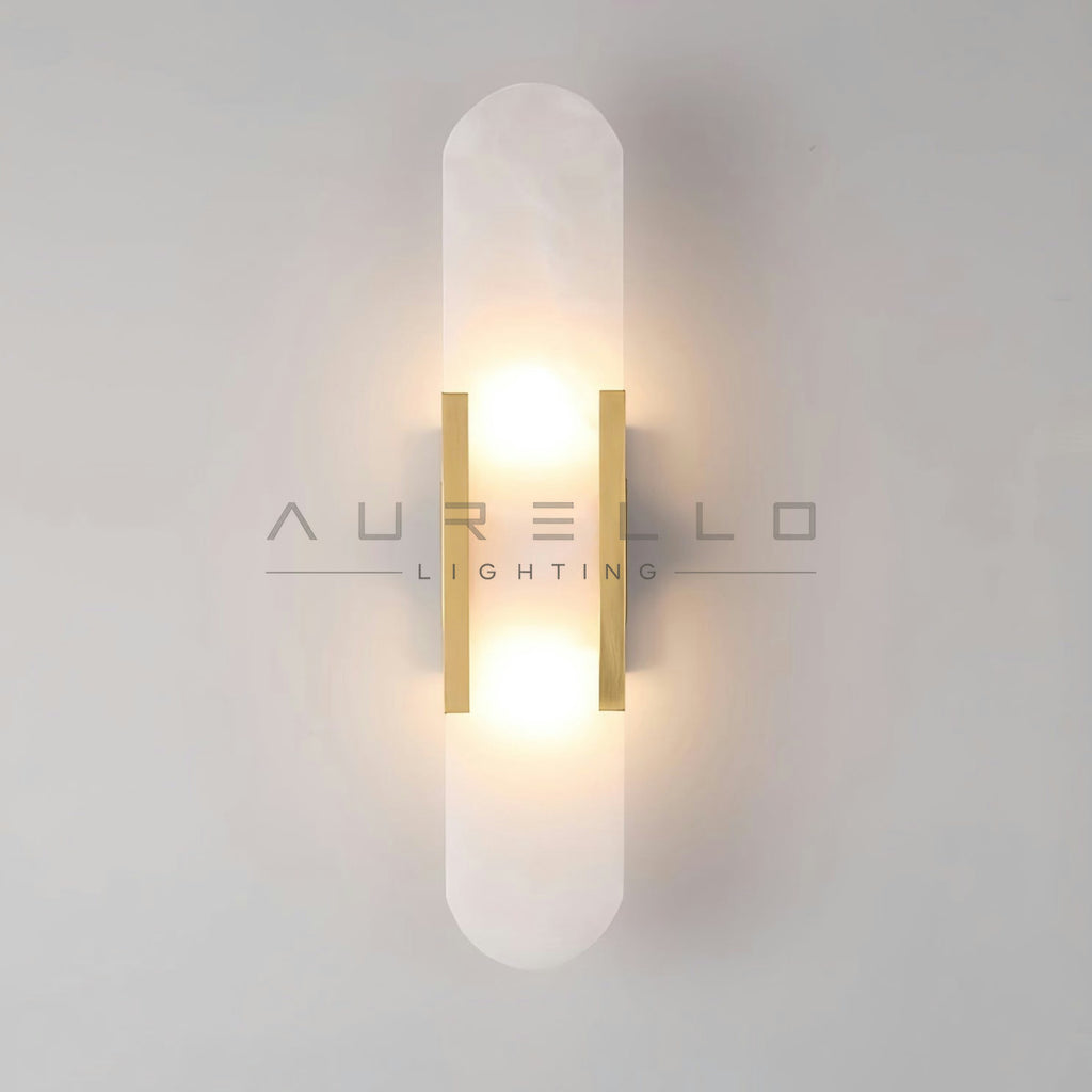 Oblong Alabaster Wall Sconce
