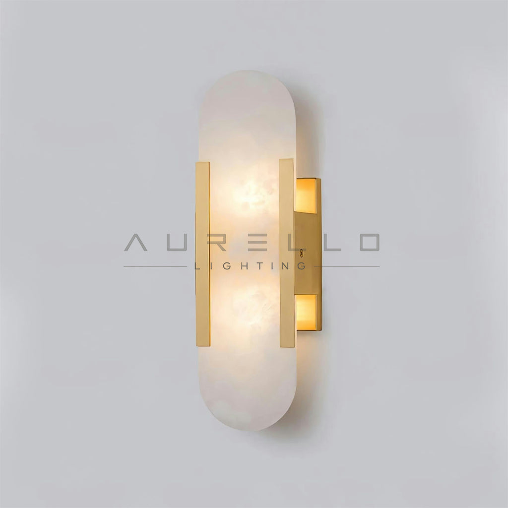 Oblong Alabaster Wall Sconce