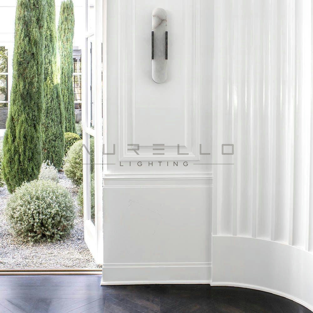 Oblong Alabaster Wall Sconce