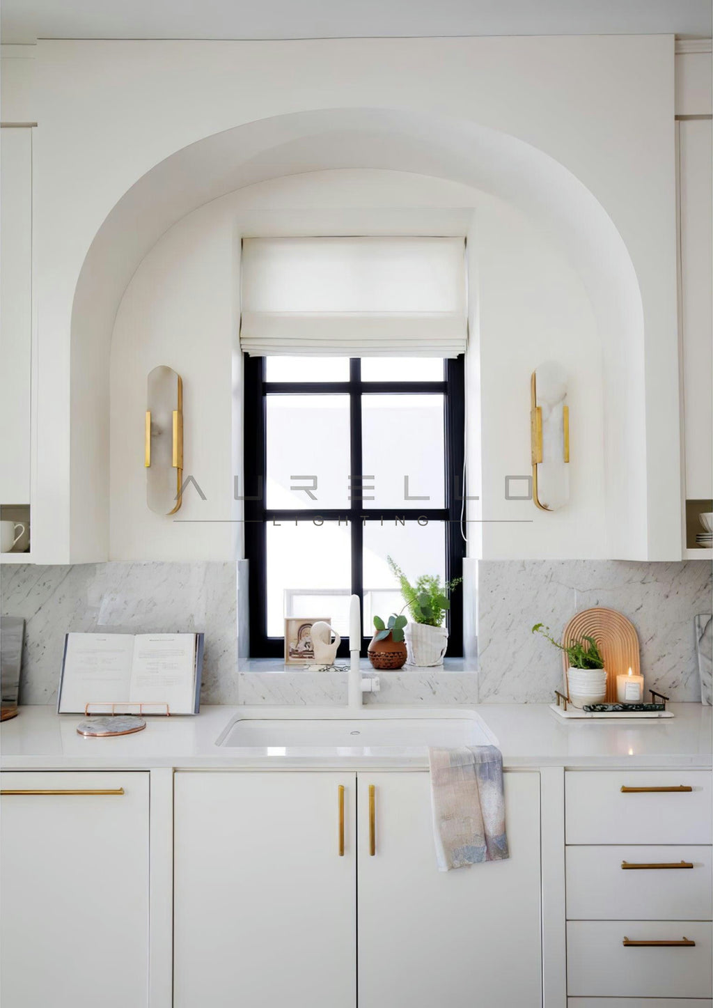 Oblong Alabaster Wall Sconce