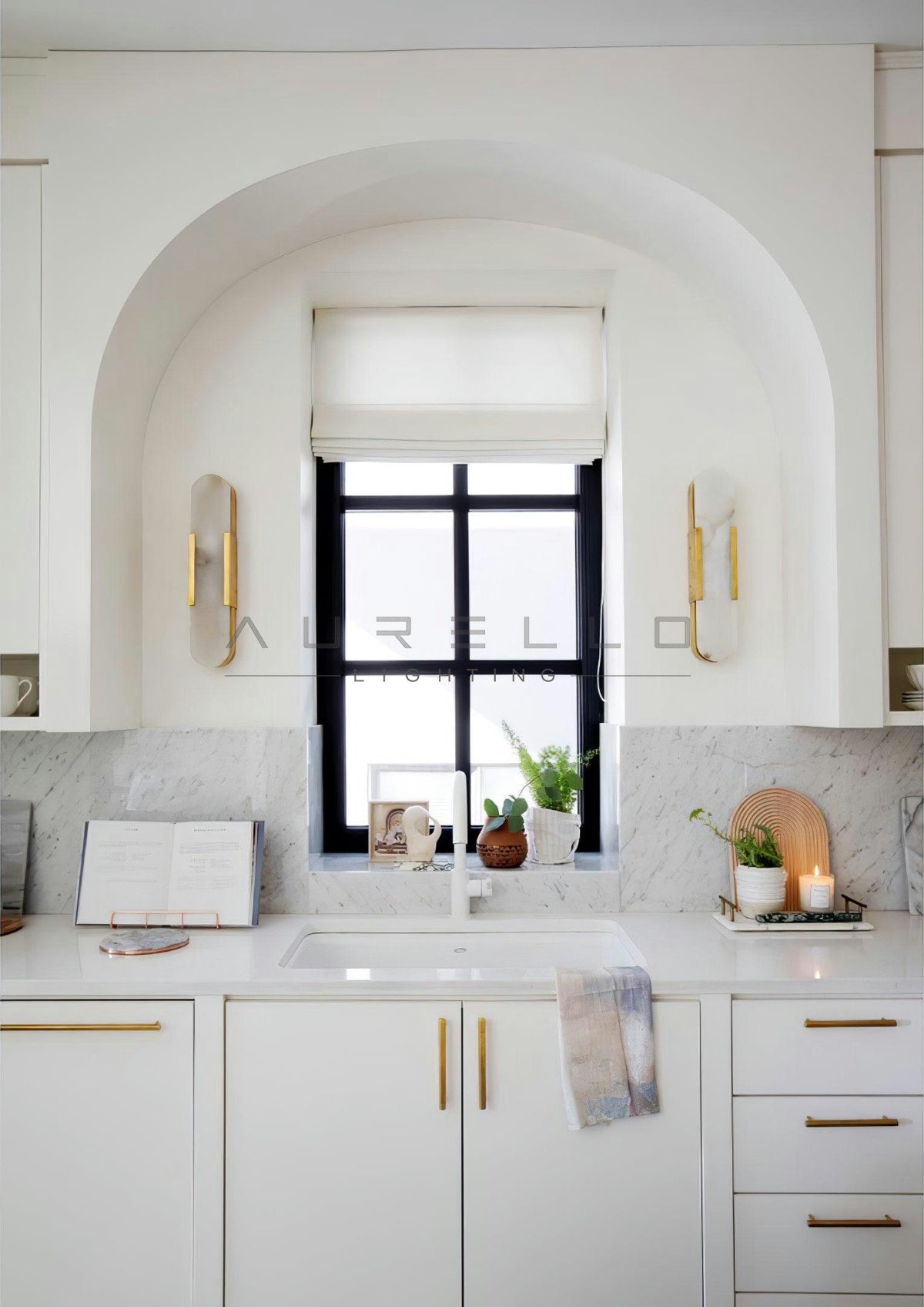 Oblong Alabaster Wall Sconce