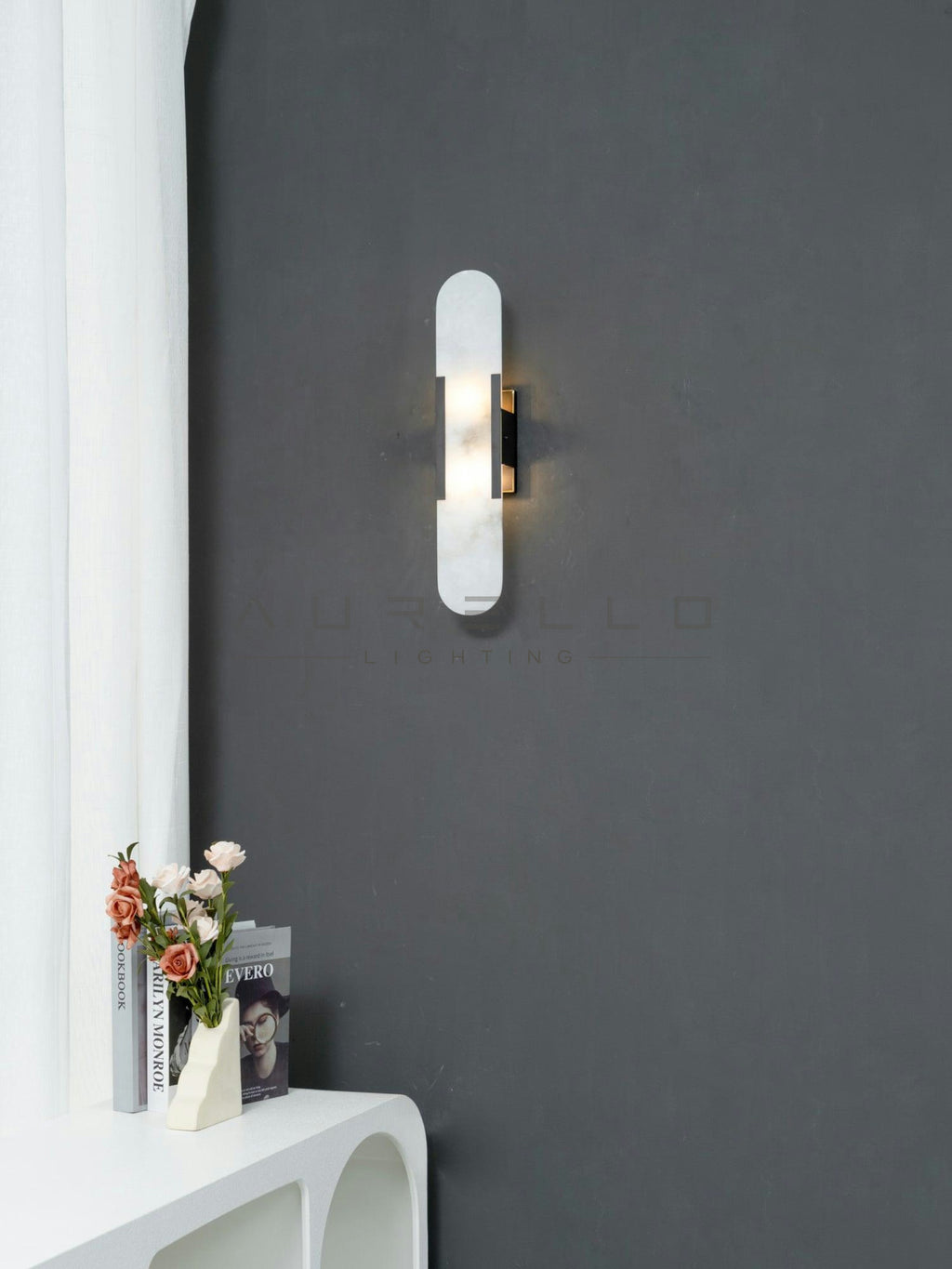Oblong Alabaster Wall Sconce