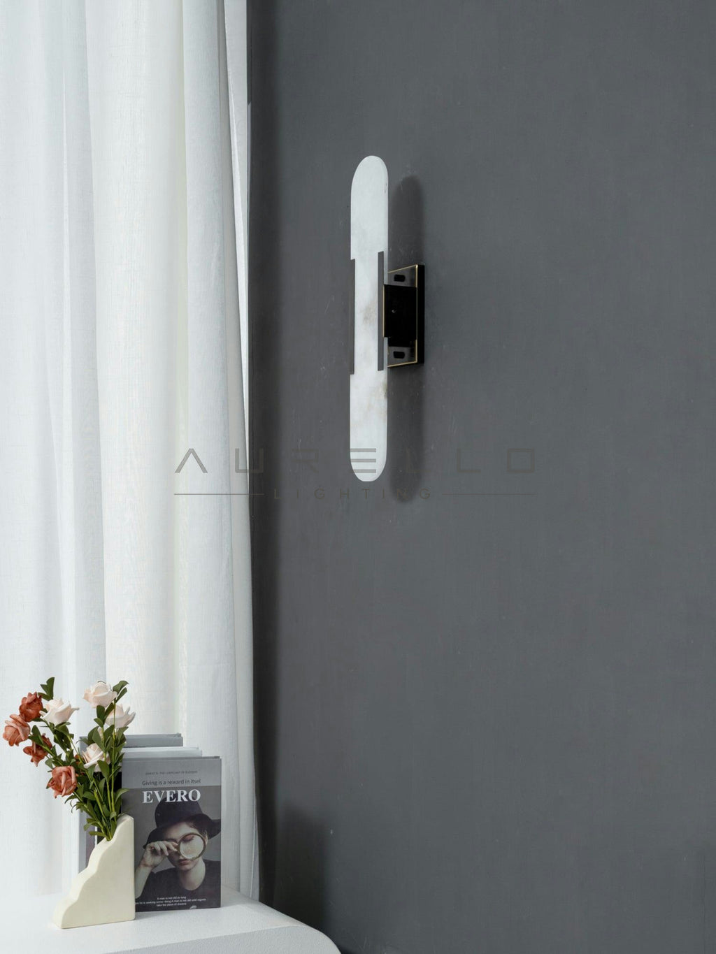 Oblong Alabaster Wall Sconce