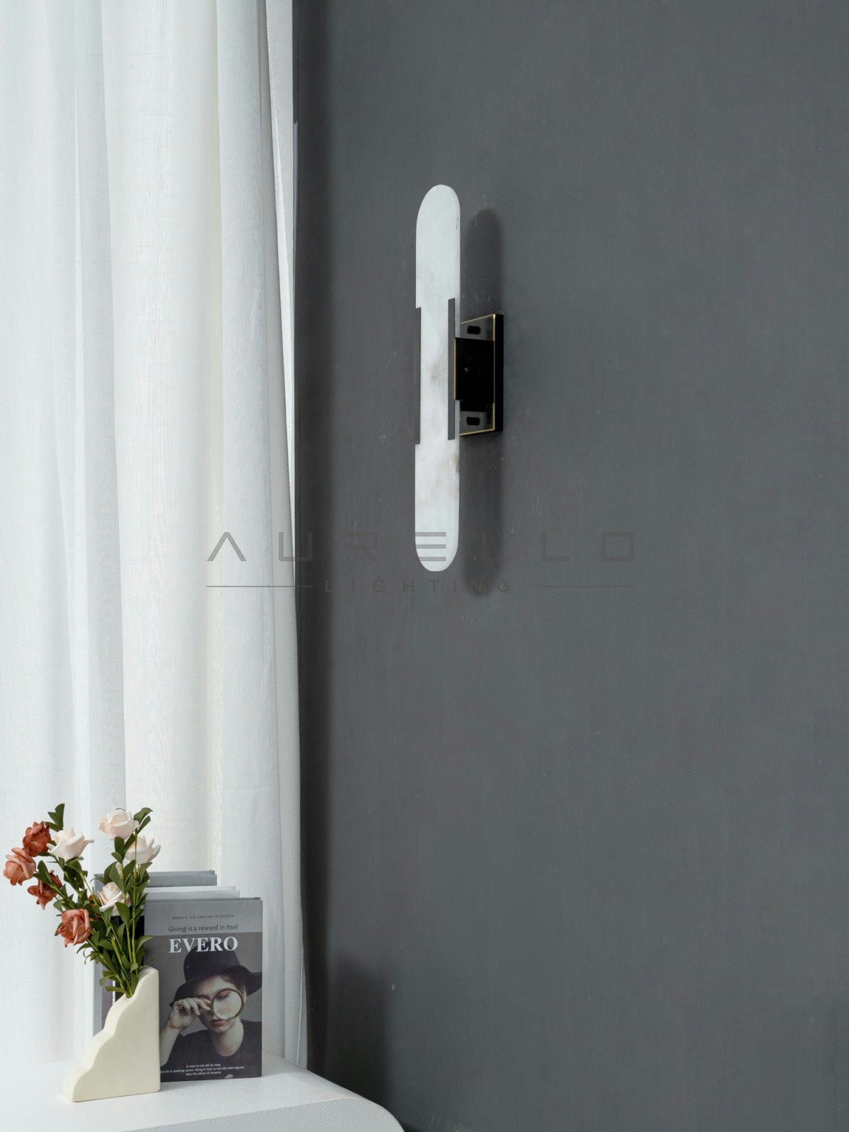Oblong Alabaster Wall Sconce
