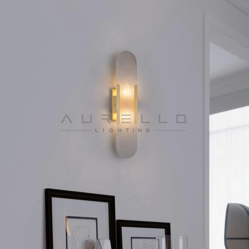 Oblong Alabaster Wall Sconce