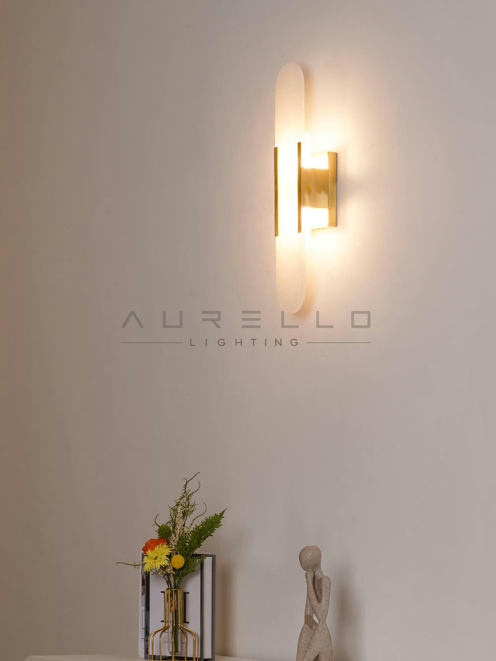 Oblong Alabaster Wall Sconce