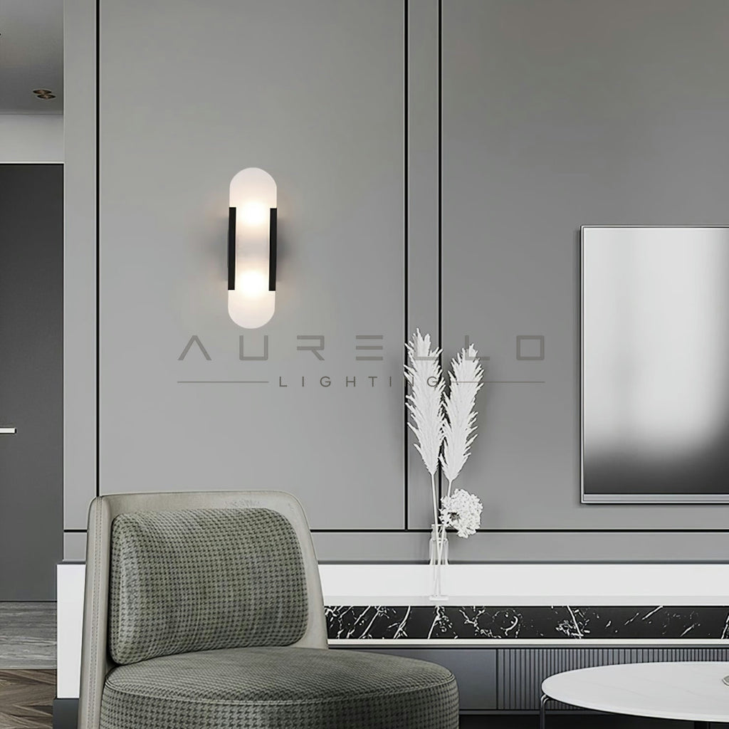 Oblong Alabaster Wall Sconce