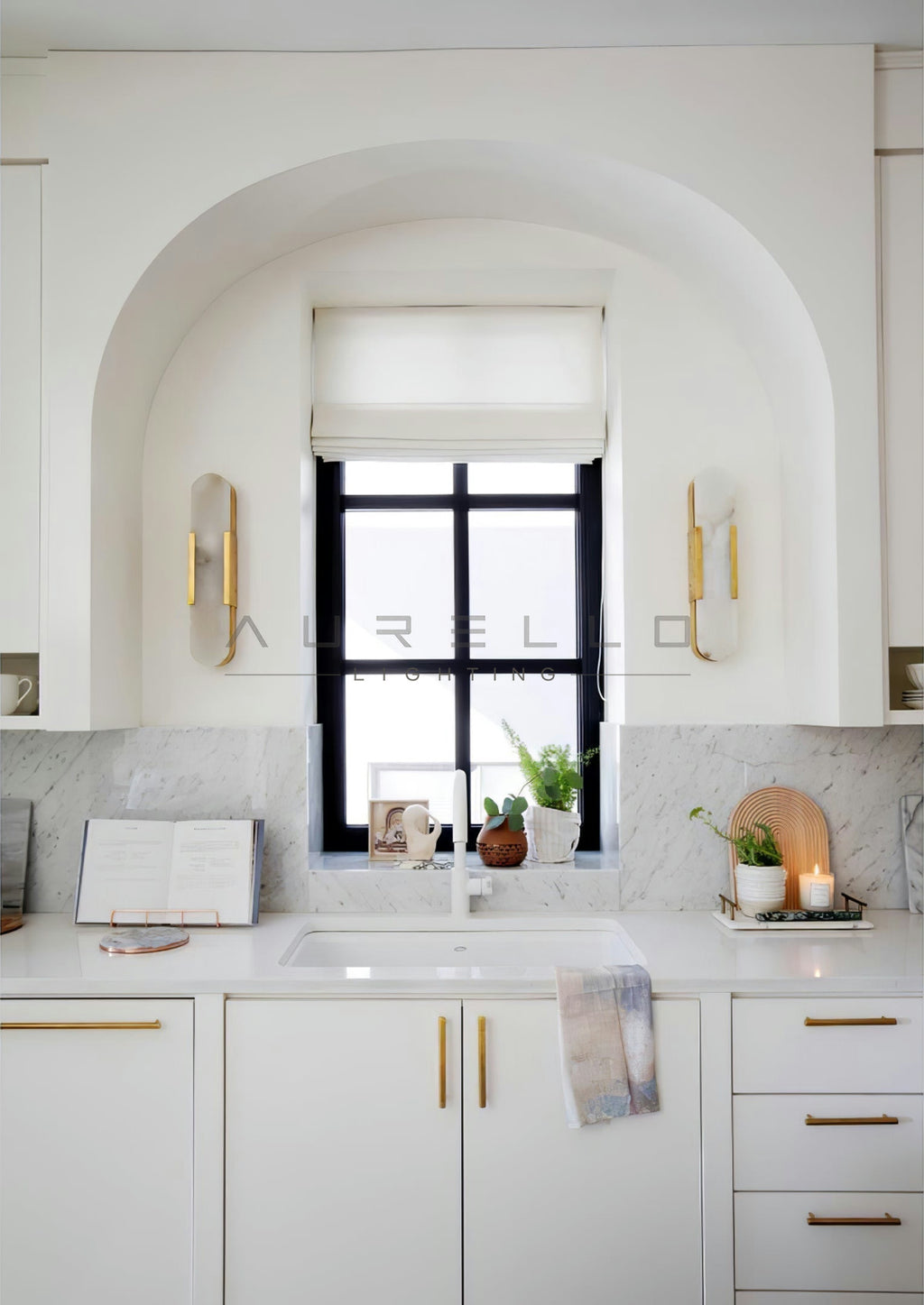 Oblong Alabaster Wall Sconce