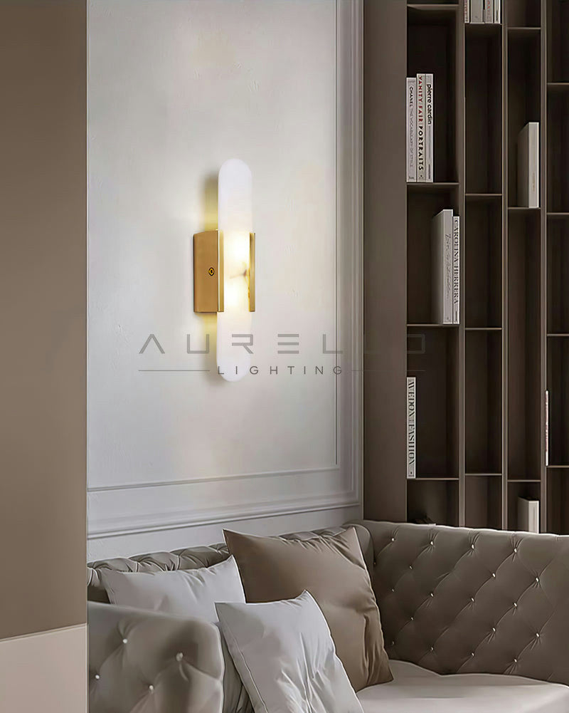 Oblong Alabaster Wall Sconce