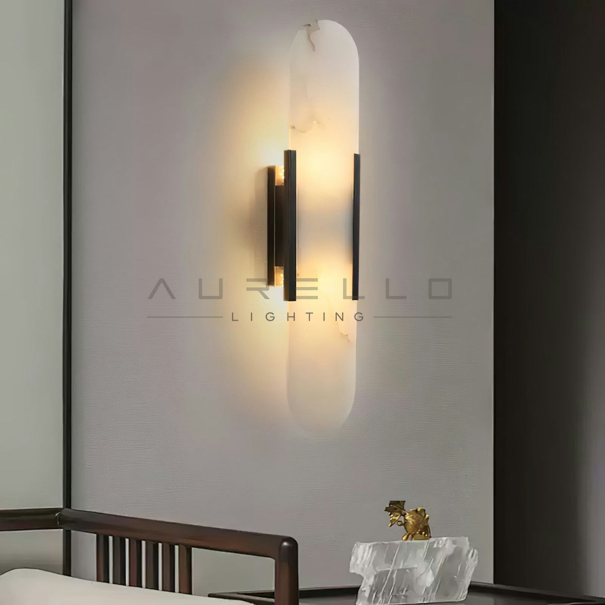 Oblong Alabaster Wall Sconce