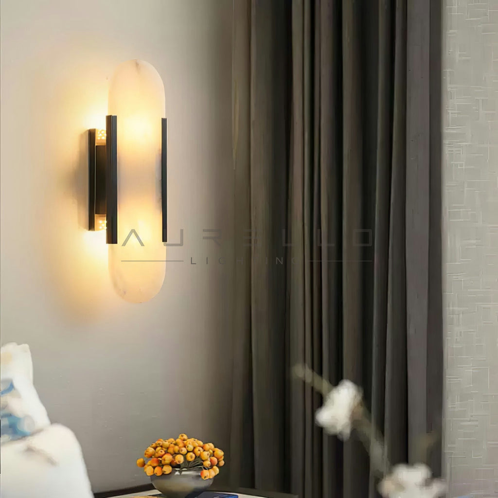 Oblong Alabaster Wall Sconce